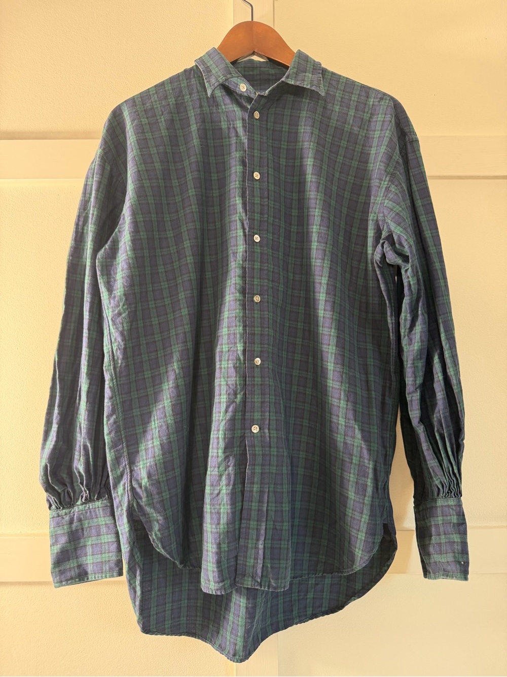 Ralph Lauren Blue and Green Plaid Long-Sleeve Button-Down Shirt
